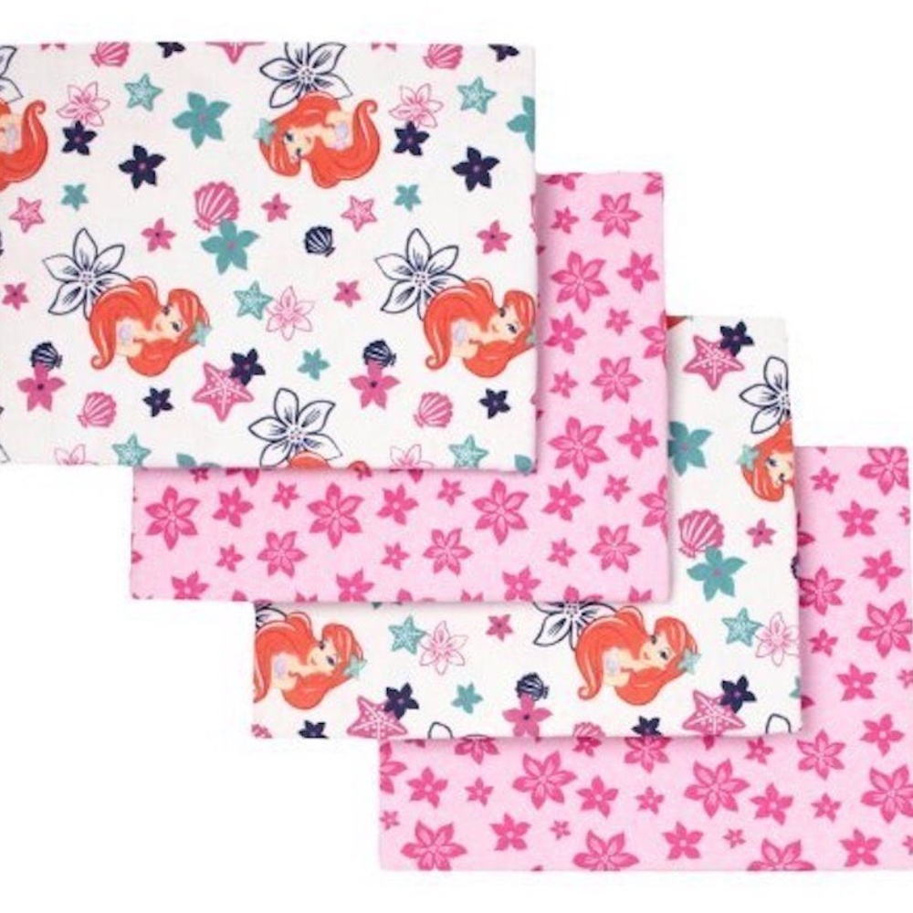 he Little Mermaid: Ariel Sea Treasures Receiving Blankets, 4pk